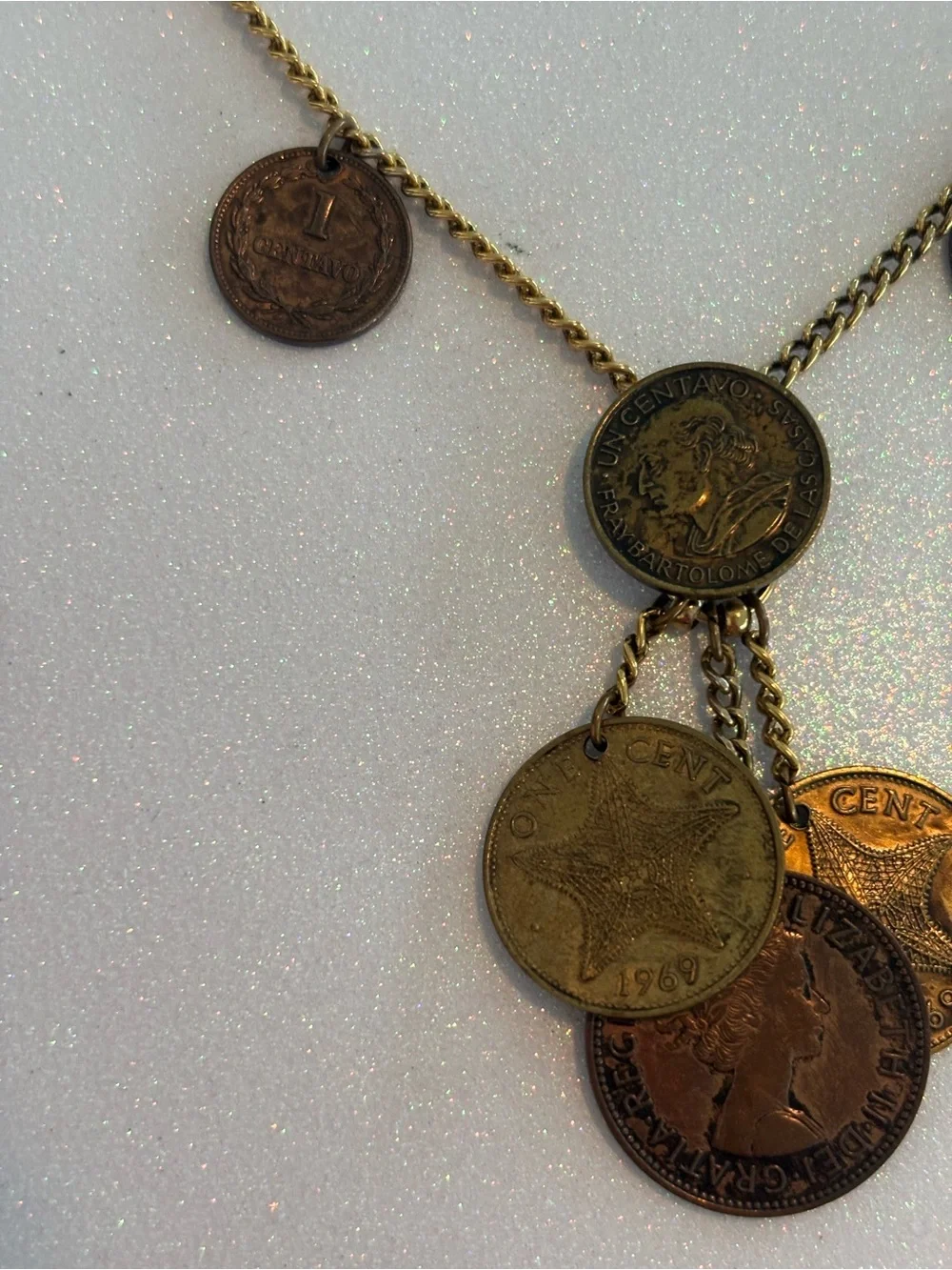 Vintage Coin Tassel Necklace